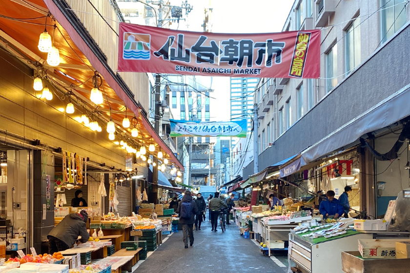 海の幸や名物盛りだくさん♪「仙台朝市」で食べ歩きを楽しもう
